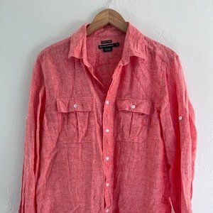 Island Company Men's Coral Linen Shirt